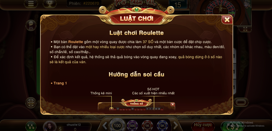 Luật cá cược Roulette chuẩn nhất cho hội viên mới lấn sân Sunwin