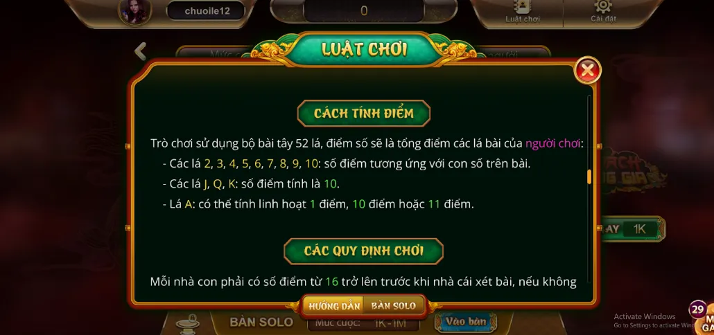 Tham khảo cách tính điểm trong game Xì dách cụ thể