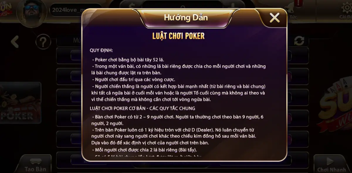 Một số lưu ý trong game Poker tại tài xỉu sunwin