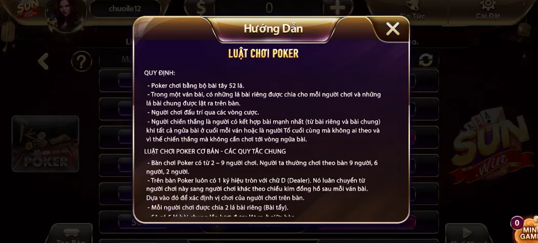 Khám phá quy định quan trọng khi đánh Poker tại Sunwin