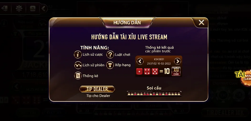 Luật chơi đơn giản là lý do đầu tiên không nên bỏ qua game Tài Xỉu Livestream