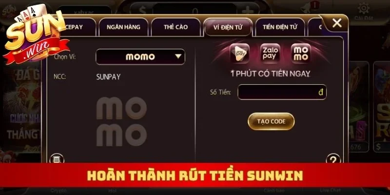 Hoàn thành rút tiền Sunwin