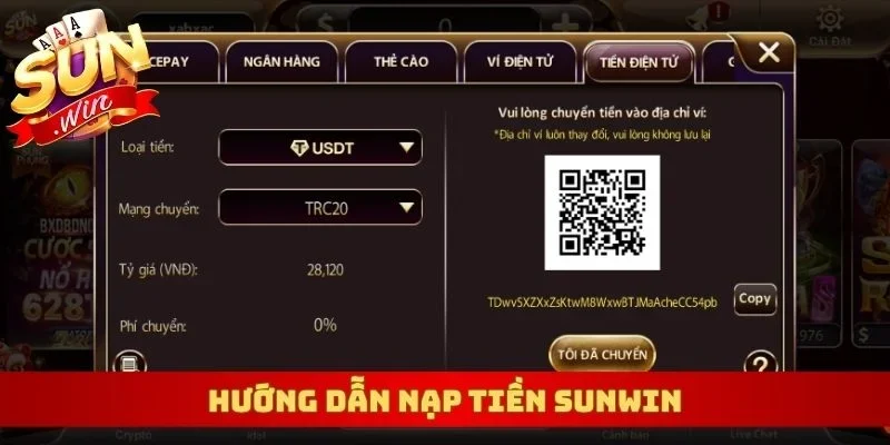 Hướng dẫn nạp tiền Sunwin