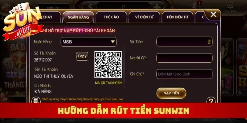 Hướng dẫn rút tiền Sunwin